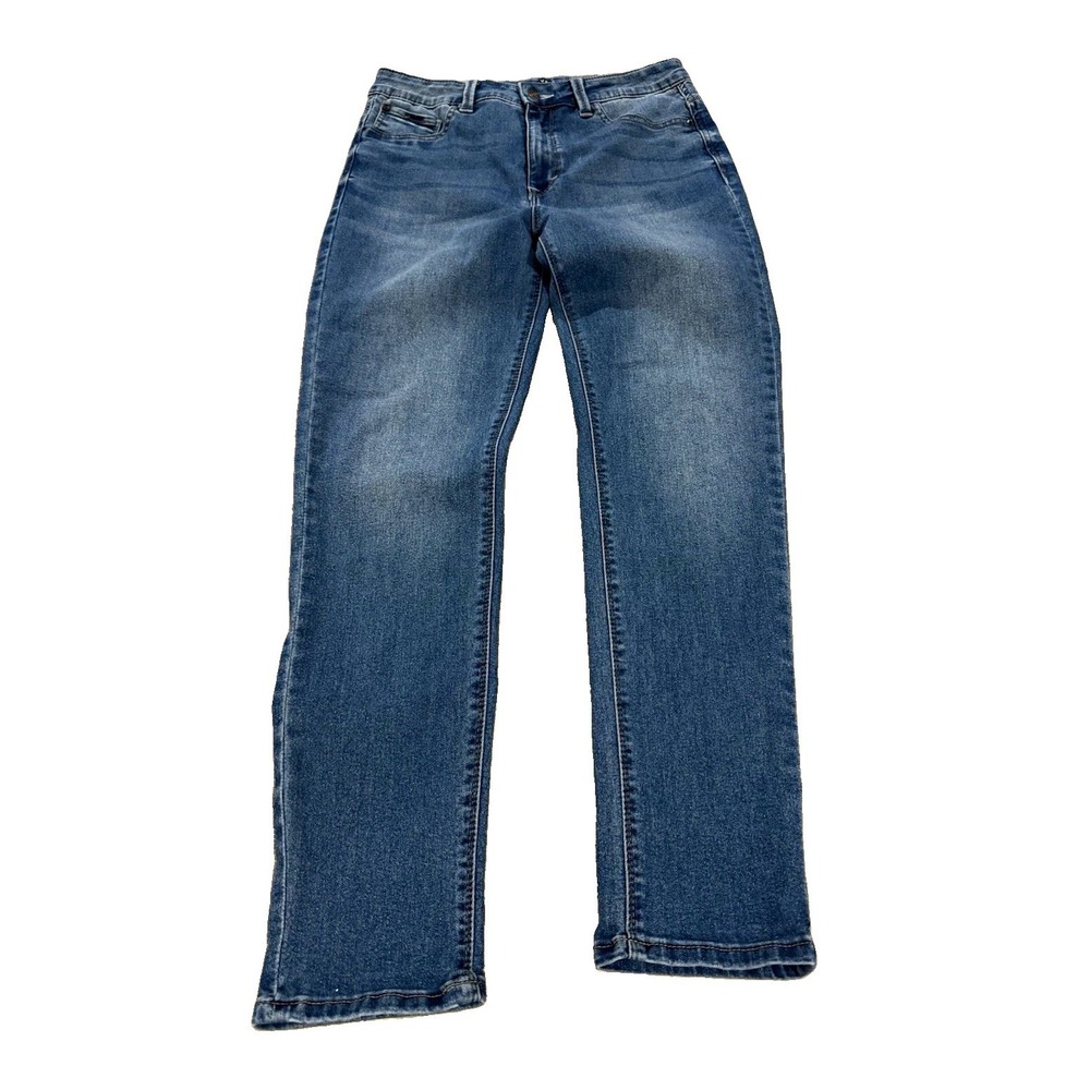 Curve Appeal Women's High-Rise Skinny Jeans Size 10 Blue Denim Stretch Pockets
